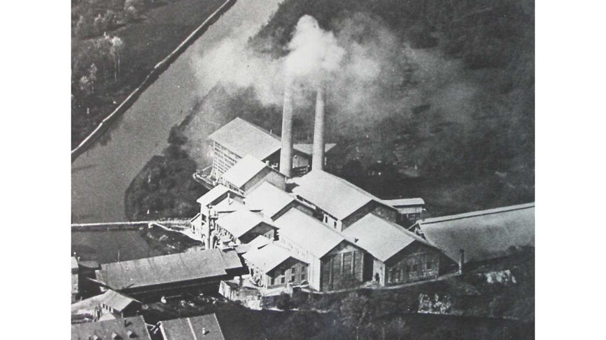 Jura Cement Fabrik Zurlindeninsel im Jahre 1920