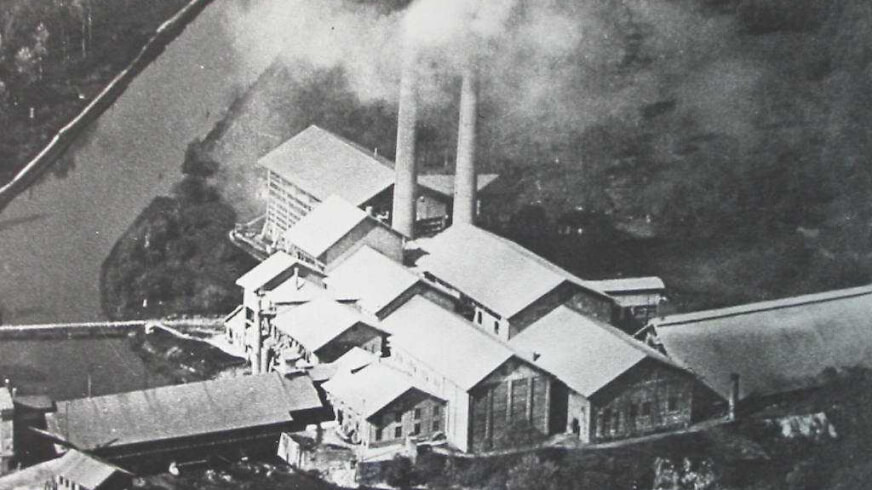 Jura Cement Fabrik Zurlindeninsel im Jahre 1920