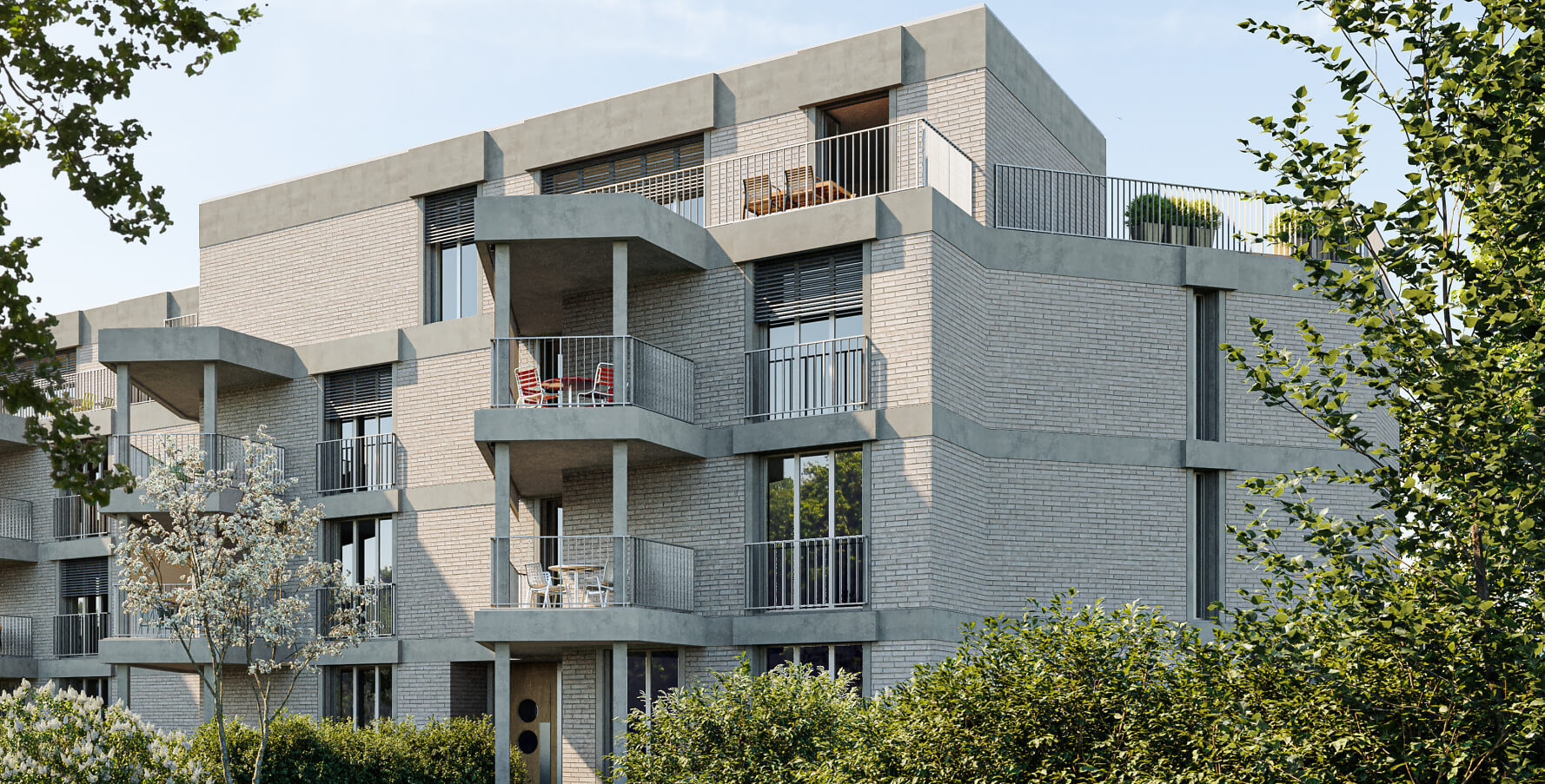 Gartenhof Aussenansicht Wohnen Ost